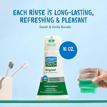 Smart Mouth Original Activated 24Hr Breath Rinse 16 Ounce (473ml) (6 Pack)