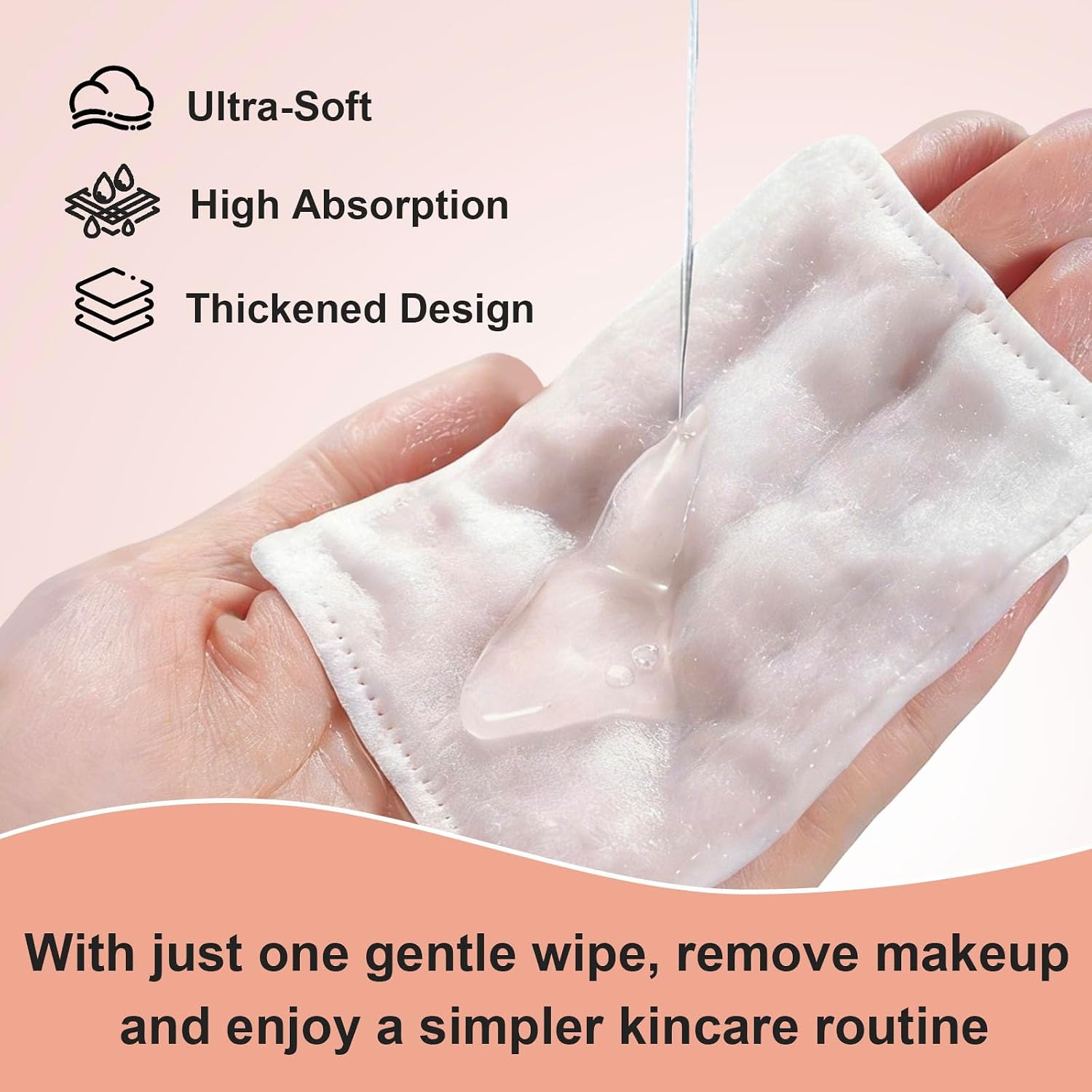 Large Cotton Pads for Face 300 Count, Makeup Remover Pads for Sensitive Skin Soft & Lint-Free Ultra-Absorbent Hypoallergenic Cotton Rounds for Face, Unique Three-Layer Upgraded Edge Stitching