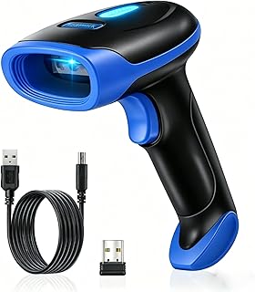 2D Bluetooth Wireless Scanner, QR 1D Bar Code Scanners Handheld Barcode Reader with Updated 640 X 480 Pixel CMOS, Plug & Play USB Barcode Scanner for iPhone, Android, iPad, Tablet, PC Computers