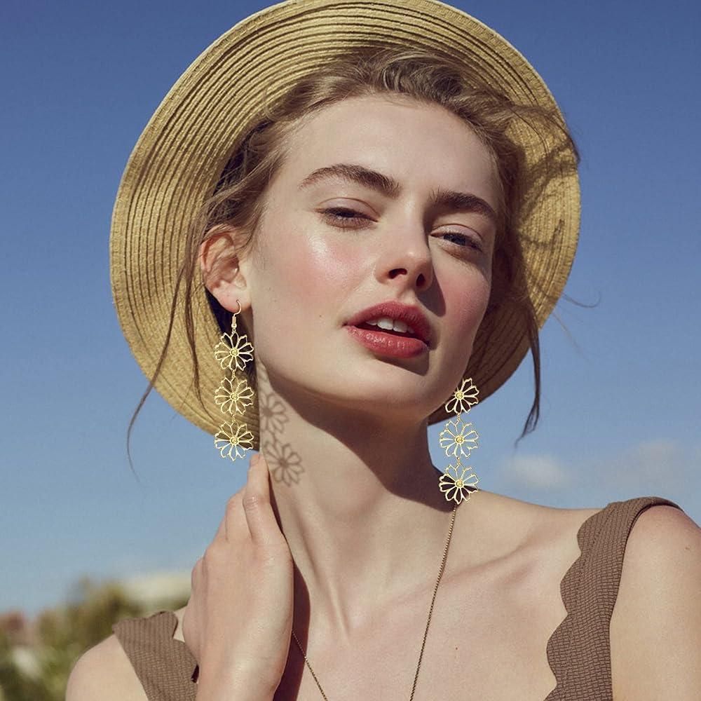 Orecchini Pendenti A Forma Di Foglia A Goccia In Smalto, Stile - Foto 8