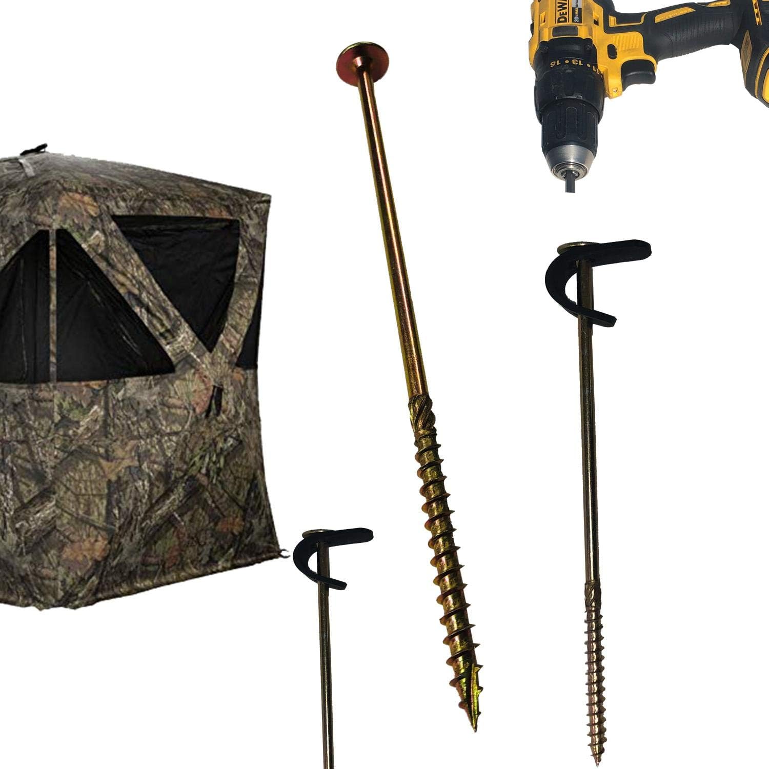 Keyfit Tools Hunting Blind Power Anchors (8 Pack) Self