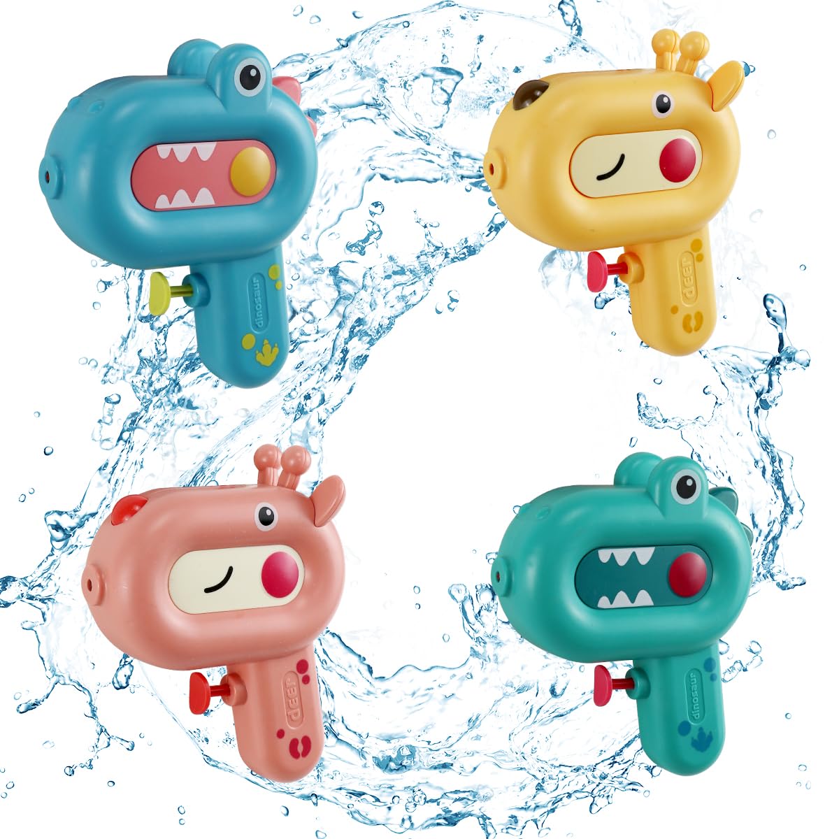 Pistola de agua para niños, 4 unidades, pistola de pulverización de agua pequeña, juguete para jardín, piscina y playa, juguete de agua a partir de 3, 4, 5, 6, 7, 8, 9 años, juguetes de pistola de