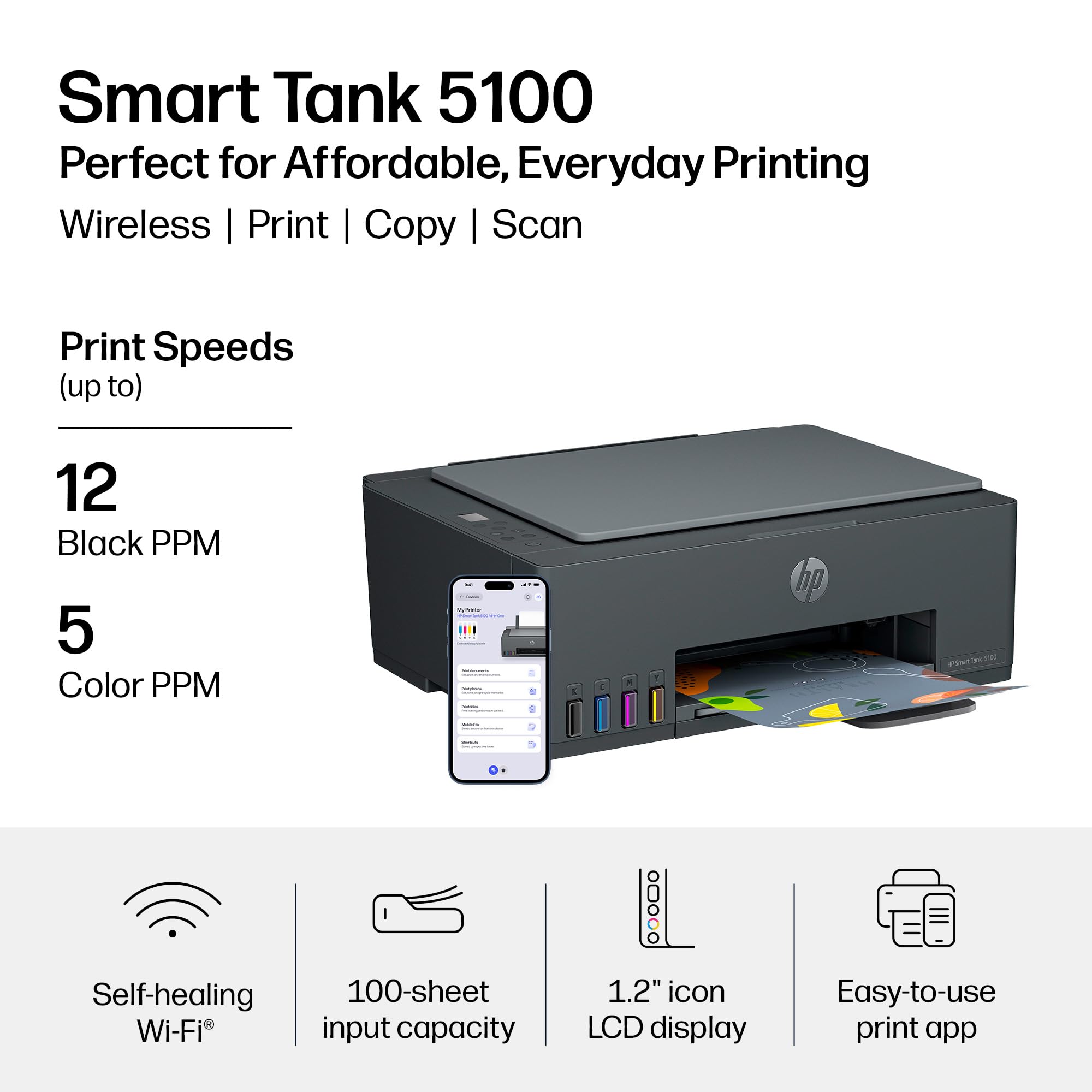 HP Smart Tank 5100 Printer - 3 Years Ink Included -3 HP Smart Tank 5100 Printer - 3 Years Ink Included -3