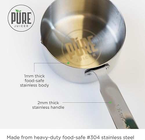 Miniatura 6 de PURE Juicer Cuchara de taza  Taza medidora única de 1.5 tazas12.2 fl oz  Cuchara medidora de acero inoxidable