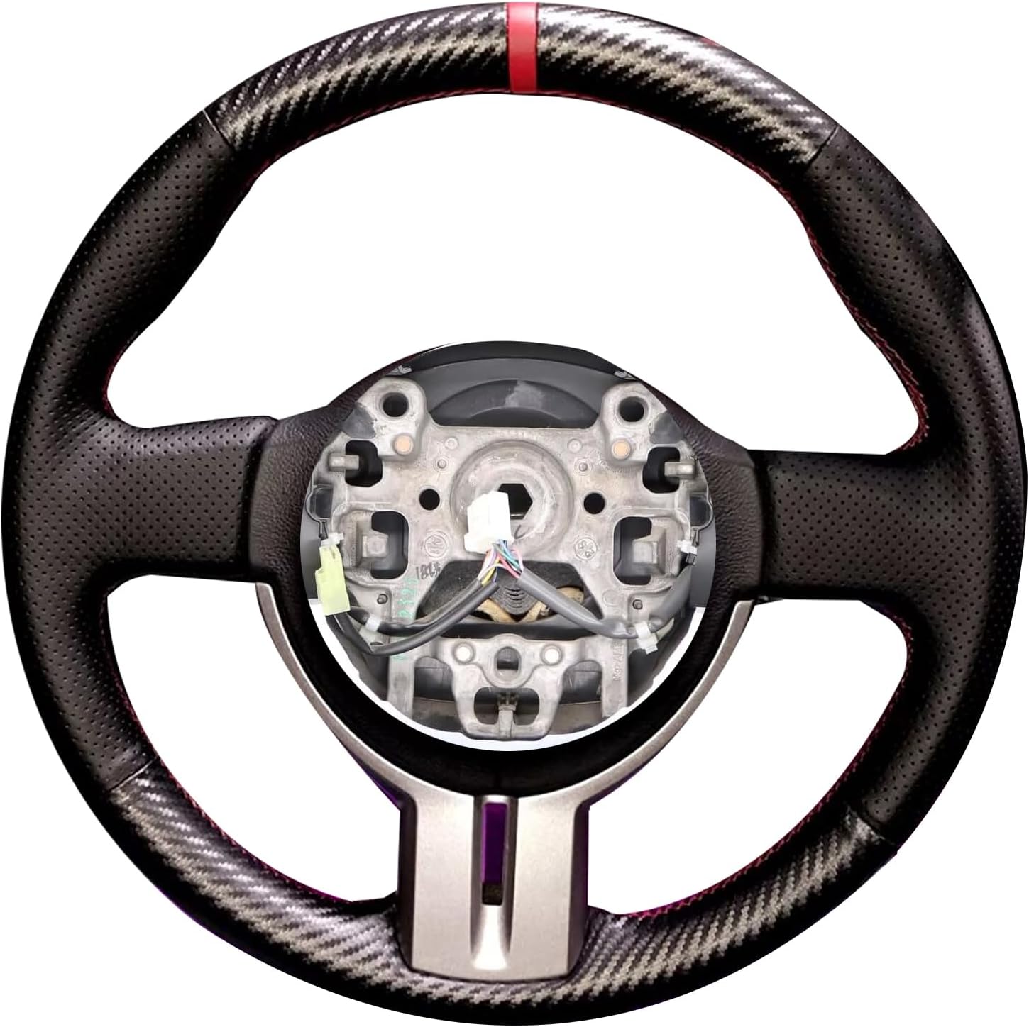 Loncky Custom Steering Wheel Cover for Scion FR-S 2013 2014 2015 2016 / for Subaru BRZ 2013 2014 2015 2016 / for Toyota 86 Carbon Fiber Leather Hand Stitched DIY Accessories