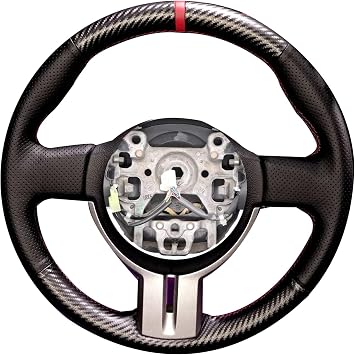 Loncky Custom Steering Wheel Cover for Scion FR-S 2013 2014 2015 2016 / for Subaru BRZ 2013 2014 2015 2016 / for Toyota 86 Carbon Fiber Leather Hand Stitched DIY Accessories