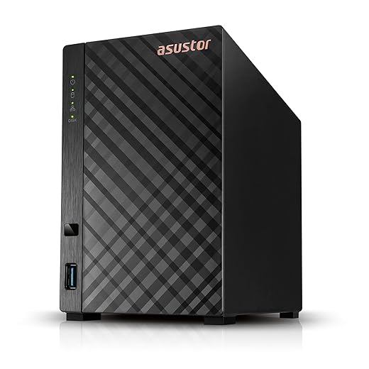 Storage Asustor 2-Baias AS1102TL - Realtek RTD1619B, 1.7GHz (Quad-Core), 1GB DDR4, 1 x 1GLAN (1G/100M), Torre