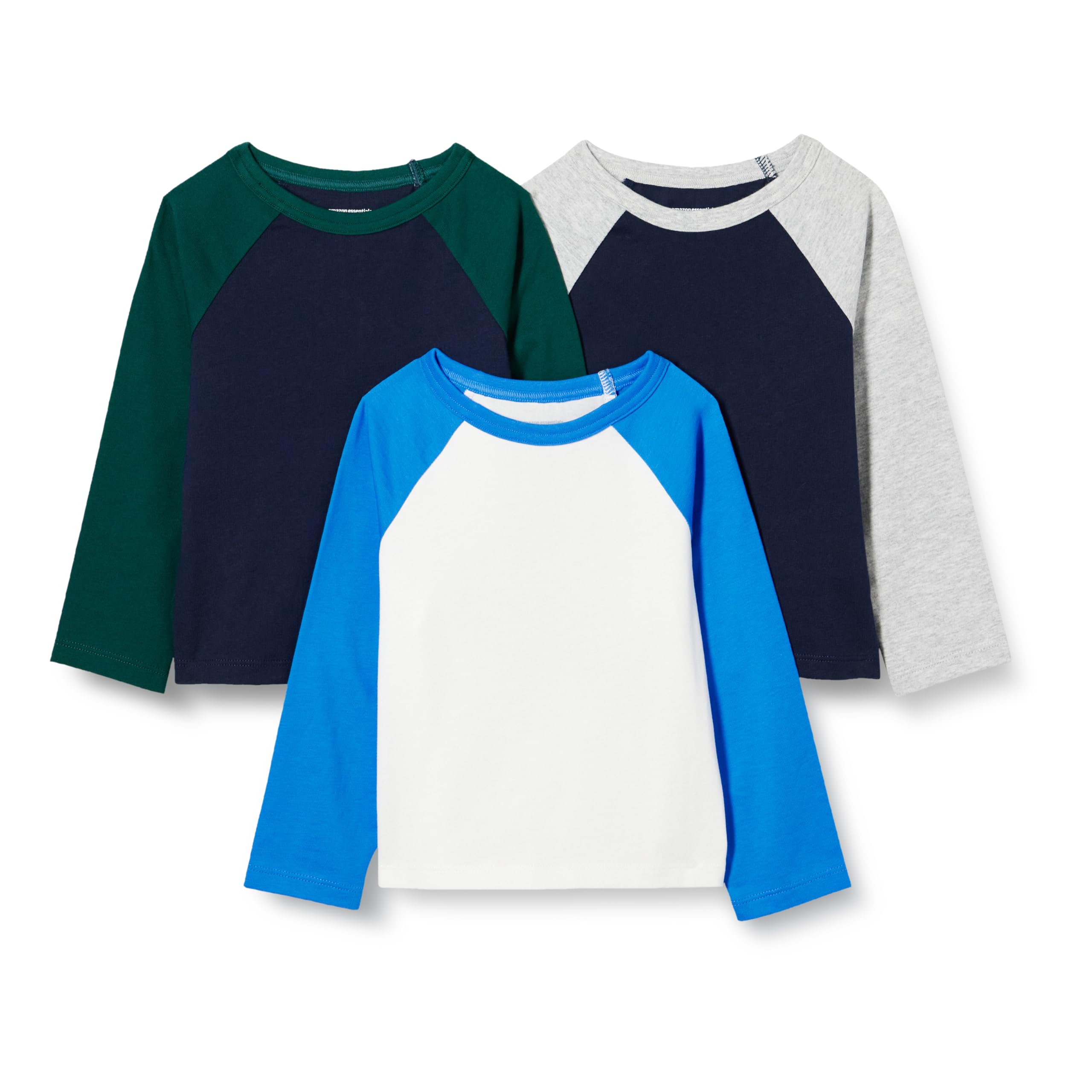 Amazon Essentials Niños Camisetas de algodón de Manga Larga