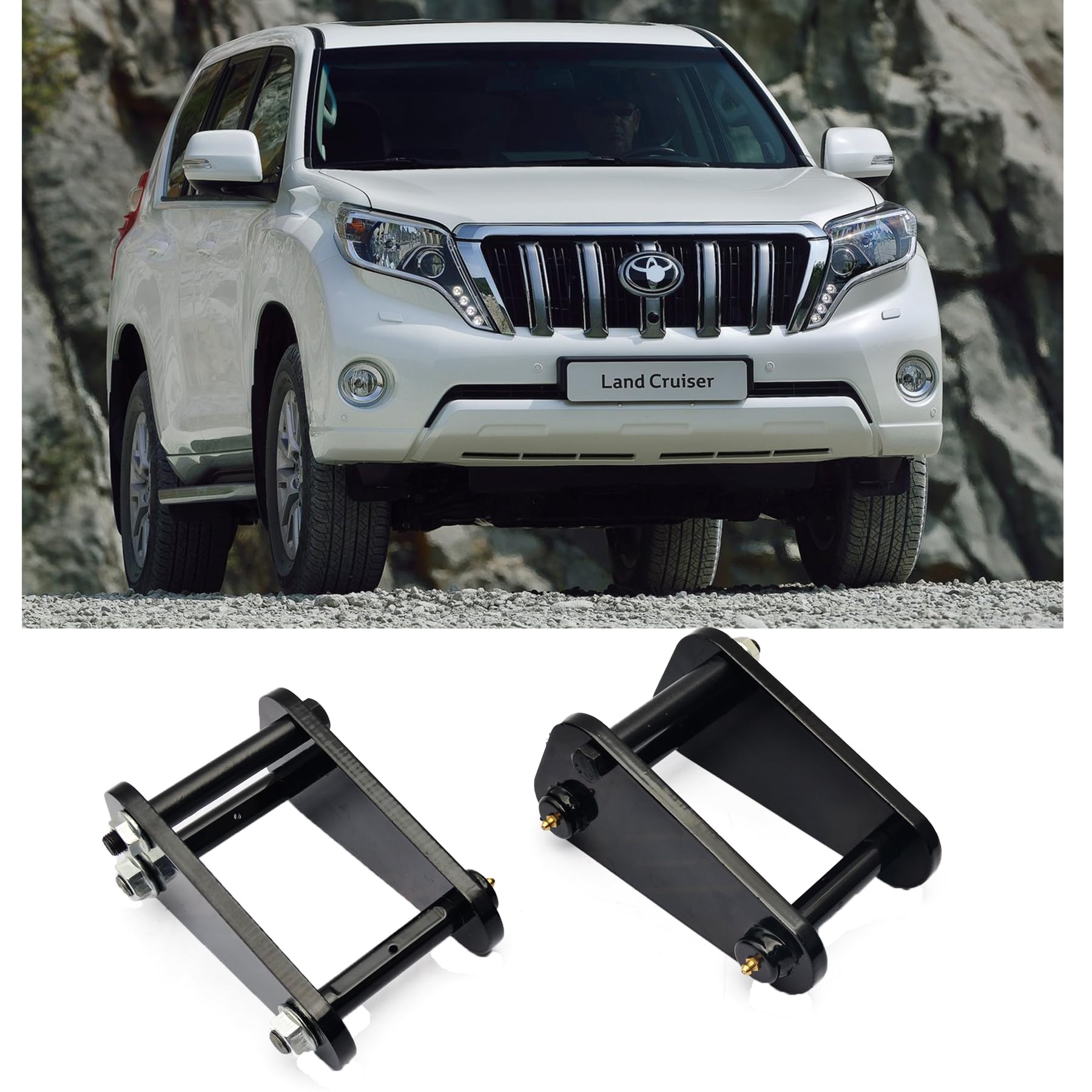 Rear Leaf Spring Shackle 2" Lift Kit Land Cruiser 40 60 70 73 75 Series,Rear Shackle Strut Spacer (JS SUPER WORK)