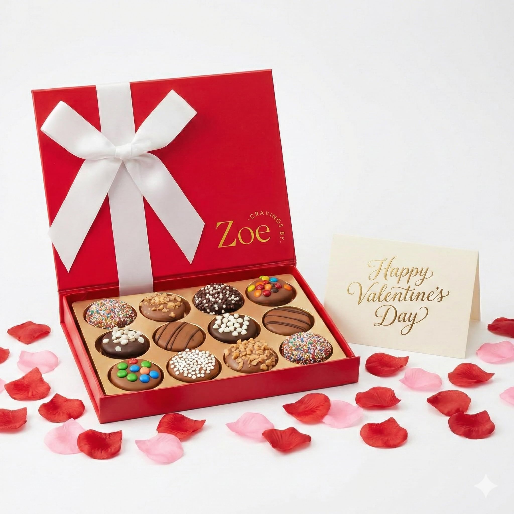 CRAVINGS BY ZOE Gourmet Chocolate Covered Cookies Gift Basket | 12 Piece | Ko...