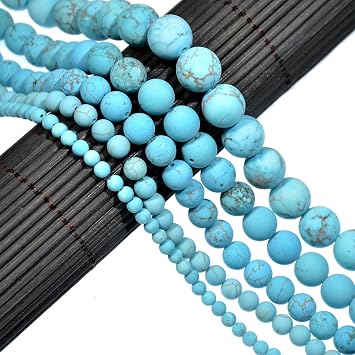 AD Beads Beautiful Natural Matte Gemstone Round Spacer Loose Beads 4-12mm 10mm, 29 Matte Blue Turquoise