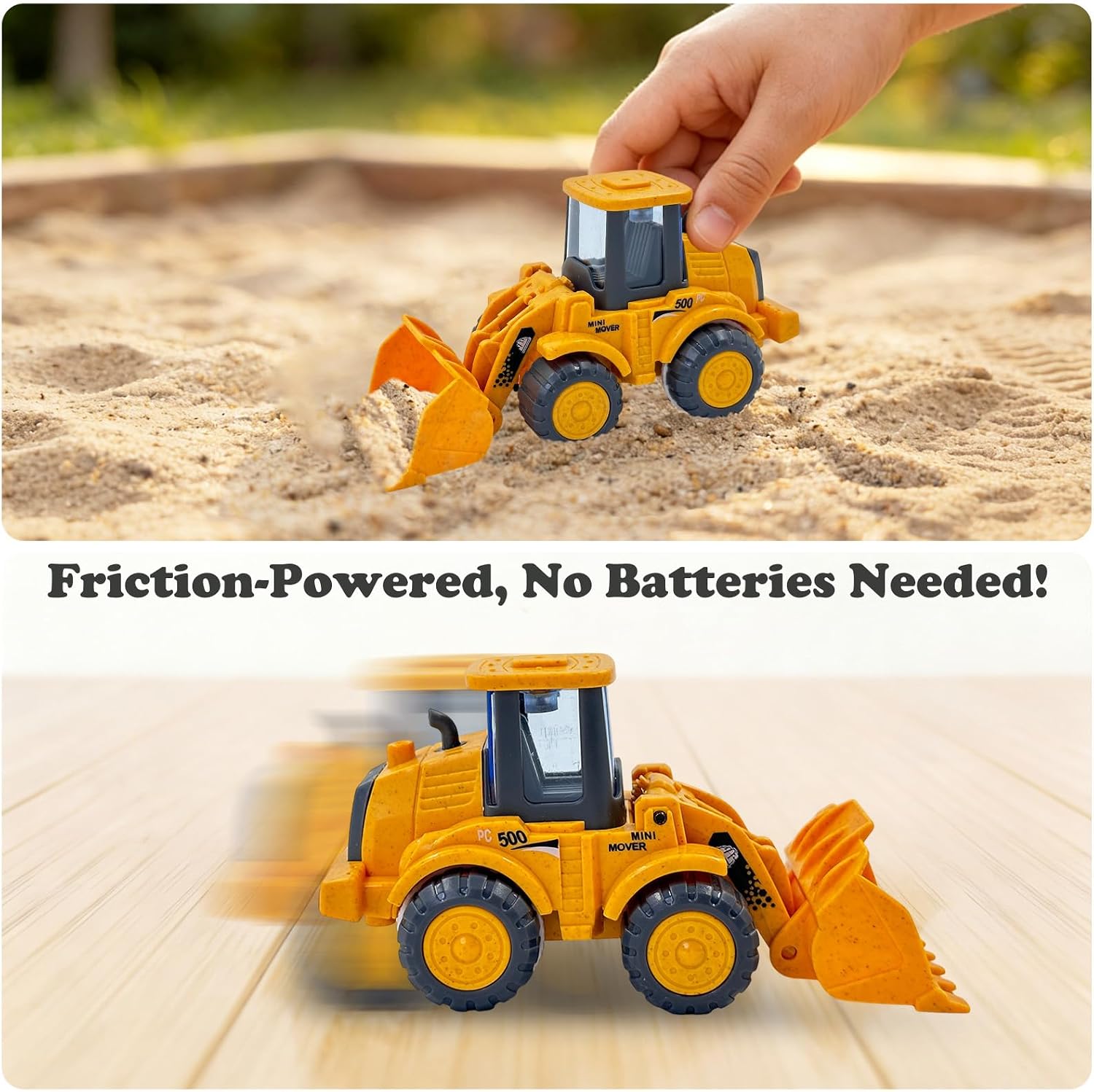Aigitoy Construction Toys for Toddlers 1-3 Years Old, Sand Toys, Mini Bulldozer Truck, BPA Free Phthalates Free, Recycled Material, Indoor & Outdoor Play, Birthday Xmas Gifts for Boys Girls