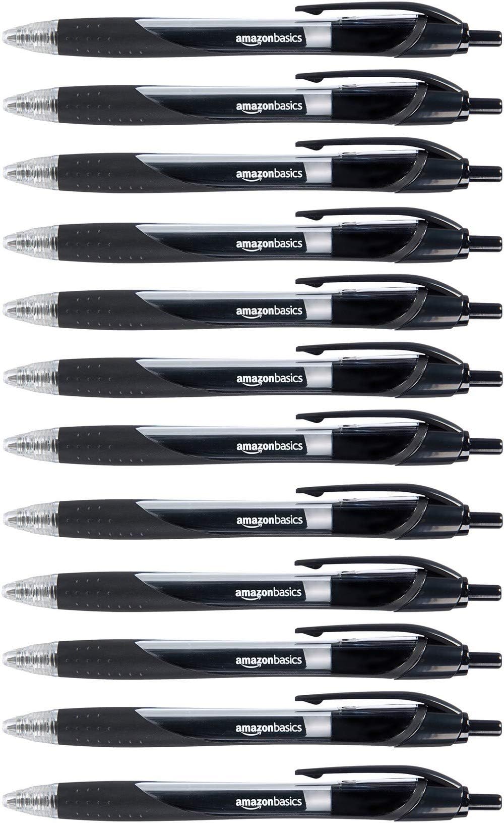 BAYTORY 6 Penne Gel Retrattili A Inchiostro Nero, Punta 0,5 Mm, Asciugatura Rapida, Scrittura Fluida, Design Sfumato, Per Scuola E Ufficio