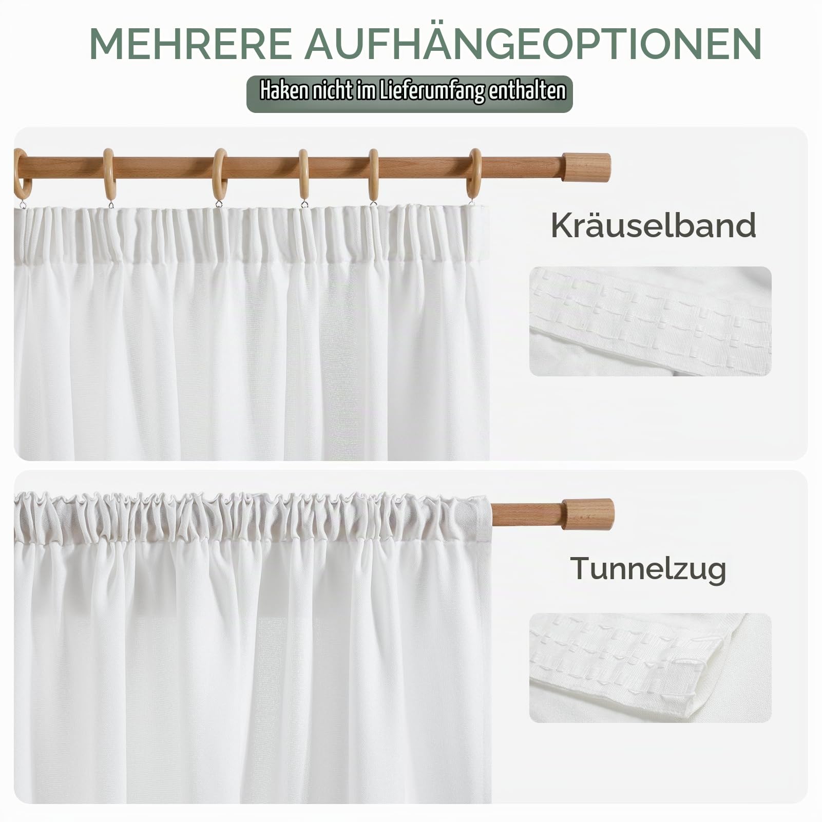 Softalker Leinenvorhang 250 cm Lang Gardinen mit Kräuselband Vorhänge Wohnzimmer Modern 300 cm Extra Breit Raumtrenner Gardine Weiß Halbtransparent Schlafzimmer für Schienensystem, Curtains,1 Stück