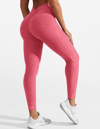 Miniatura 4 de YEOREO Leggings de gimnasio para mujer, leggings de entrenamiento con espalda en V, leggings de levantamiento de glúteos para mujer, pantalones