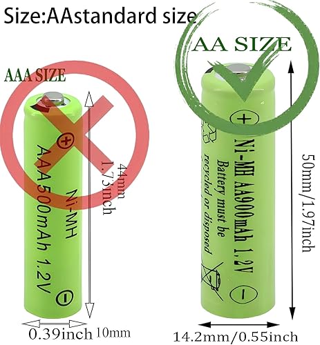 Miniatura 2 de Baterías recargables Ni-MH de 1.2 V AA de 900 mAh, doble A precargada 2 A, batería solar para luces solares al aire libre, lámparas de césped, luz