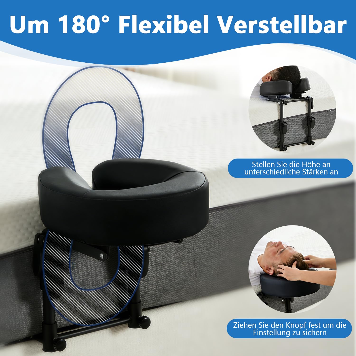 Poggiatesta massaggiante letto poggiatesta universale regolabile con poggiapolsi viso per lettino da massaggio, cuscino a forma di U, poggiatesta beauty spa