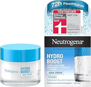Neutrogena Hydro Boost Gesichtscreme Aqua mit Hyaluron ölfrei und parfümfrei für trockene Haut , 50 ml