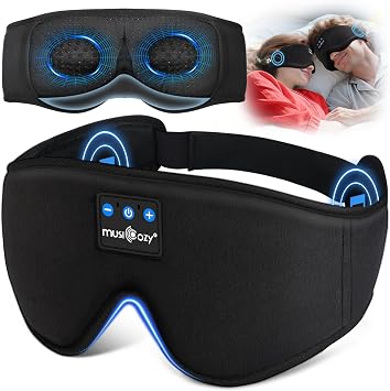 MUSICOZY Sleep Mask Headphones 100% Blackout 3D Sleep Headphones
