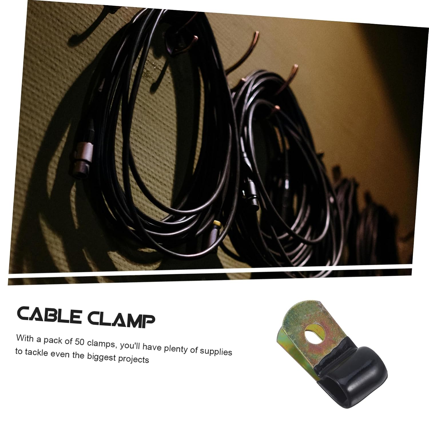 ORFOFE 50pcs Cable Clips Wire Management Clips for Wall Metal Cable Clamps for Organizing Electric Wires Easy Installation Resistant