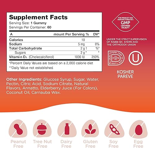 Miniatura 2 de Zahler - Gomitas de vitamina D 3 Chapter One de 1000 UI (60 gomitas saborizadas) - Gomitas masticables de vitamina D3 certificadas Kosher para niños