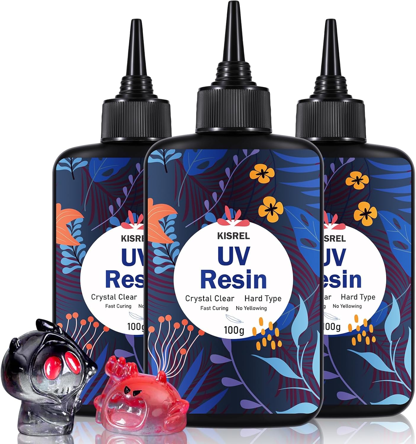 KISREL UV Resin 300g Hard Crystal Clear UV Epoxy Resin Kit for Jewelry Crafts - Fast Curing, Non-Yellowing, Low Odor