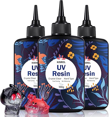 KISREL Resina UV de 10.58 oz  Kit de resina UV mejorado, tipo duro, transparente, curado ultravioleta, resina epoxi UV para manualidades de joyería