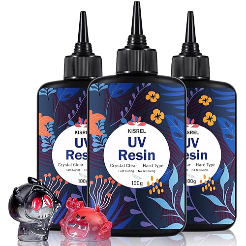 KISREL UV Resin 300g - Upgraded UV Resin Kit, Hard Type Crystal Clear Ultraviolet Curing UV Epoxy Resin for Craft Jewelry Making - 300 g