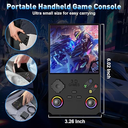 Miniatura 7 de Hugawello V40 MAX dispositivo de mano, 40000 en 1 mini videoconsola retro para juegos de alta definición, pantalla IPS de 4 pulgadas, 256 GB de RAM,