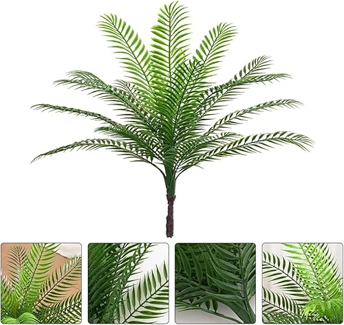 Miniatura 6 de Happyyami Decoración para el hogar, oficina, hojas artificiales, tallos de ramas de plantas verdes, vegetación artificial de granja, crisalidocarpo