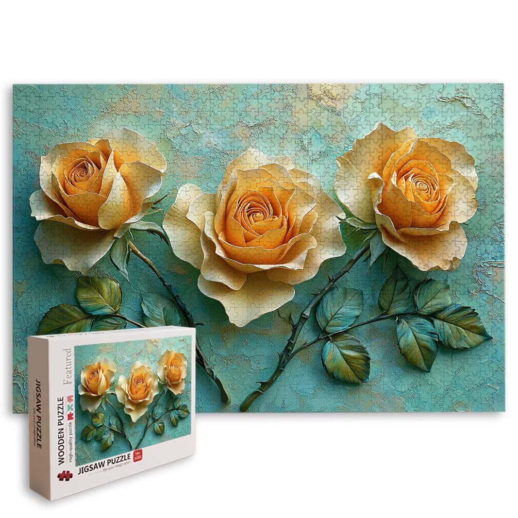 Puzzle Rosa, Puzzle 1000 Piezas, Rompecabezas, Regalo Mujer, Decor -8502