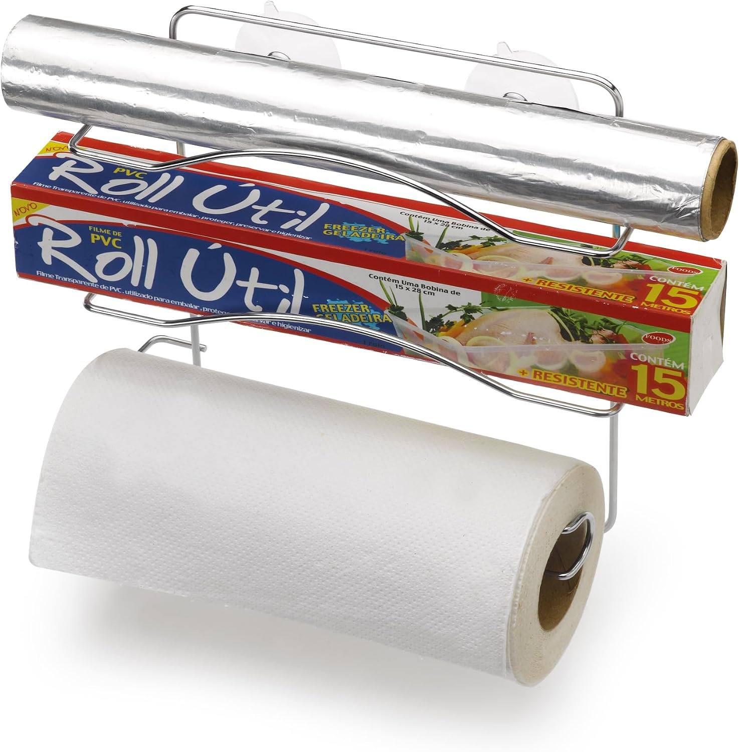 Cook Home Organizador 3 Rolos, 24cm, Cromado, Arthi