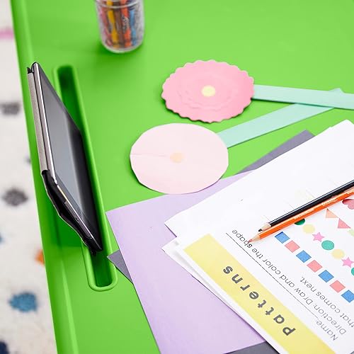 Miniatura 10 de ECR4Kids Escritorio y silla para niños pequeños, muebles para niños, verde hierbagris claro