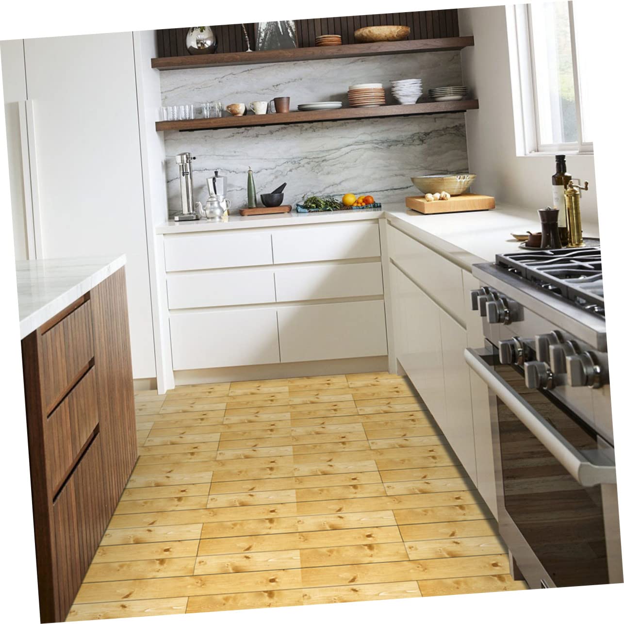 Piastrelle Adesive Effetto Legno 5 Pezzi in Pvc per Pavimento
