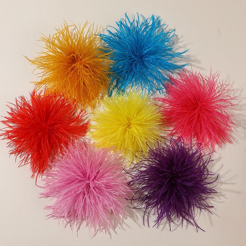 Broche En Plumes D’autruche Moelleuse – Accessoire Bohème Chic Pour Mariage, Fête Ou Quotidien - 10