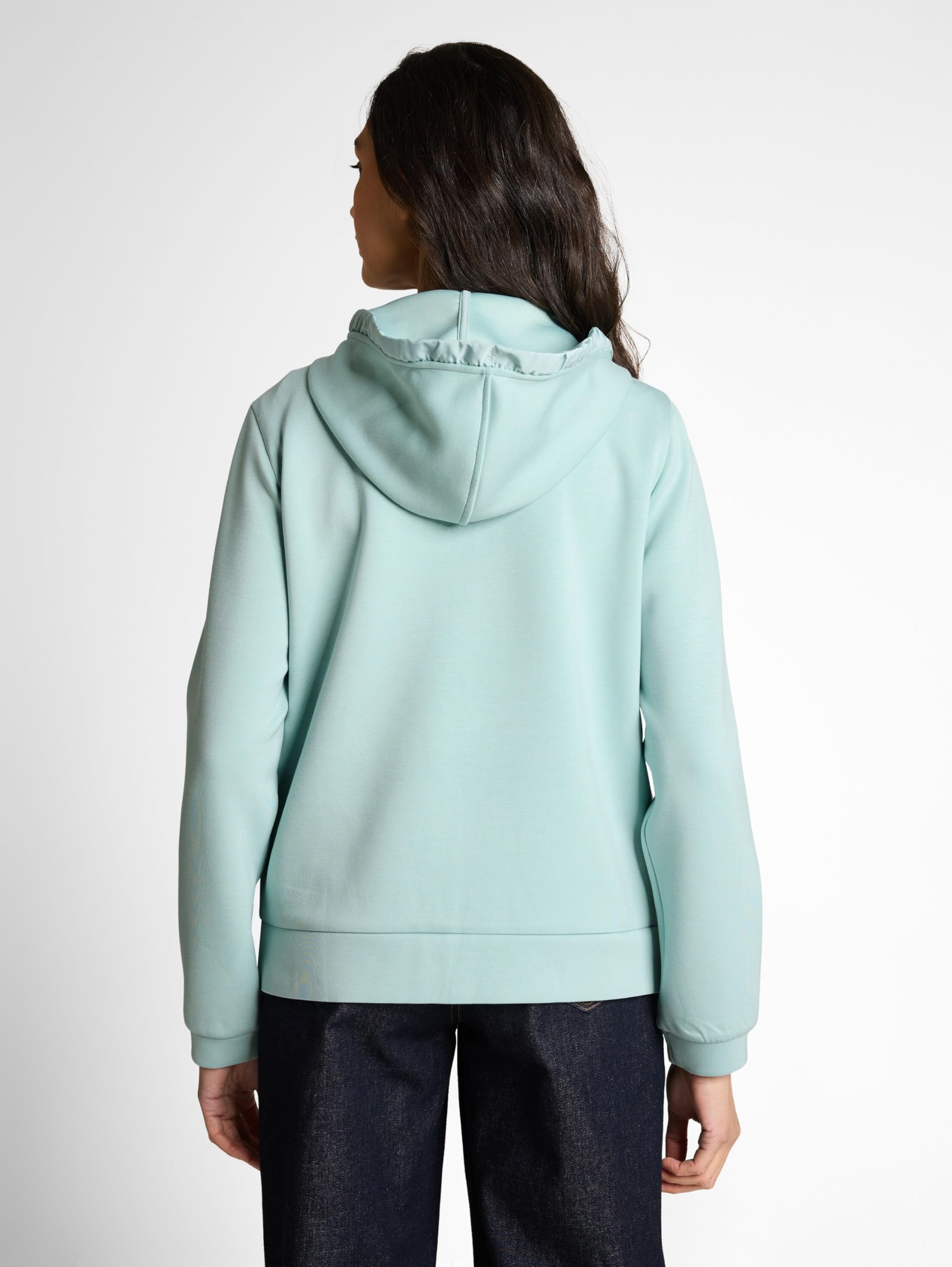 Tom Tailor Damen Hoodie Sweatjacke aus Scuba