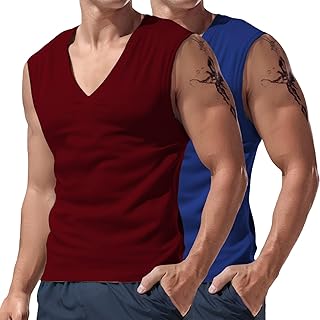 Paquete de 2 camisetas sin mangas para hombre, casuales, ligeras, musculosas, de secado rápido, para verano, atlético, entrenamiento, fitness, chalecos