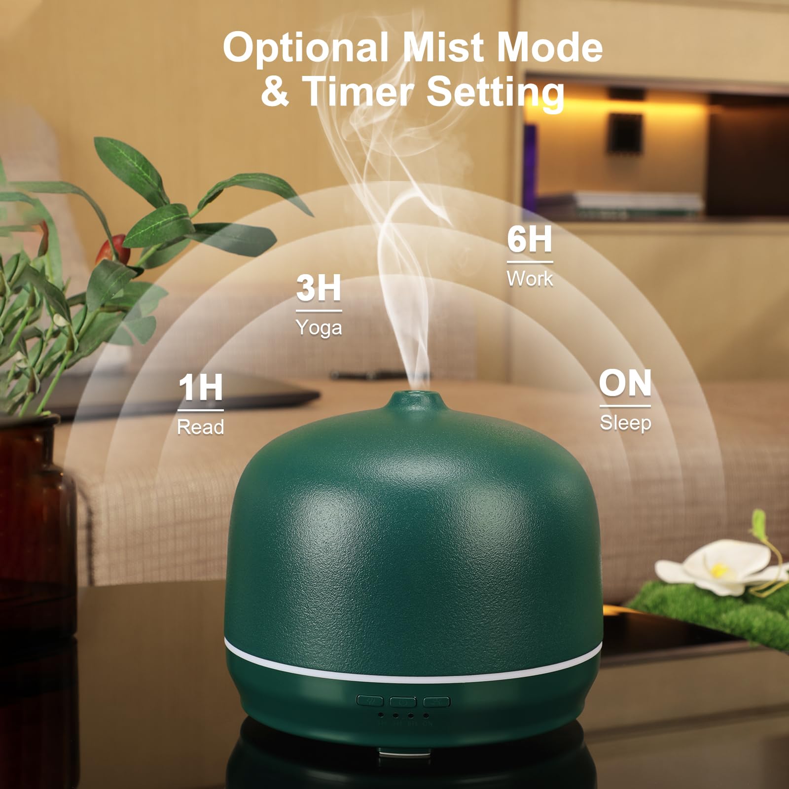 Diffusore di oli essenziali in ceramica per la casa, grande stanza, 500 ml, diffusore d'aria per aromaterapia, diffusore d'aria per camera da letto, dissipatore di aromi ad ultrasuoni con