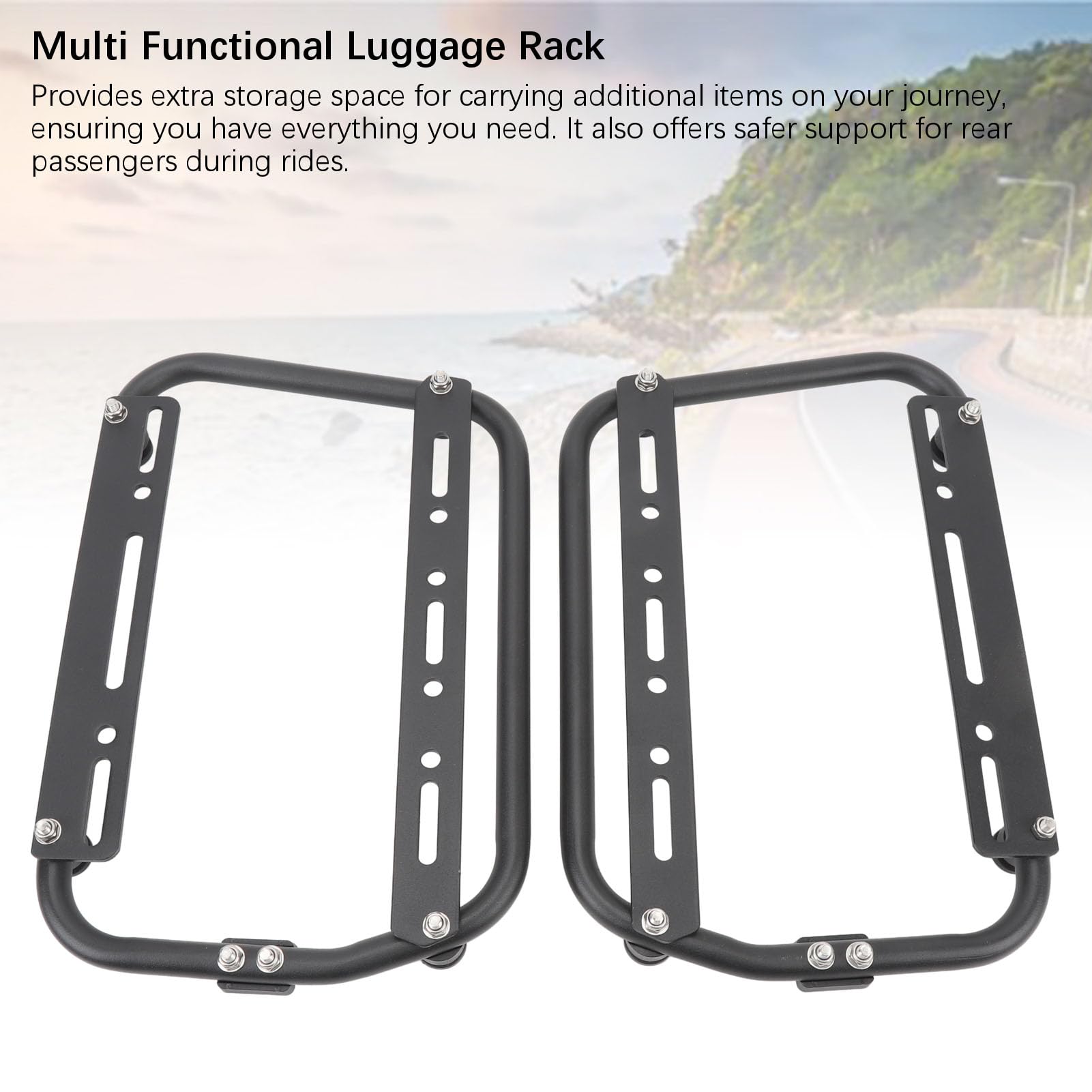 Soportes Laterales para Motocicleta, Barra de Soporte para alforjas de aleación de Aluminio con Alta Capacidad de Carga, Soportes universales de Transporte Lateral para alforjas