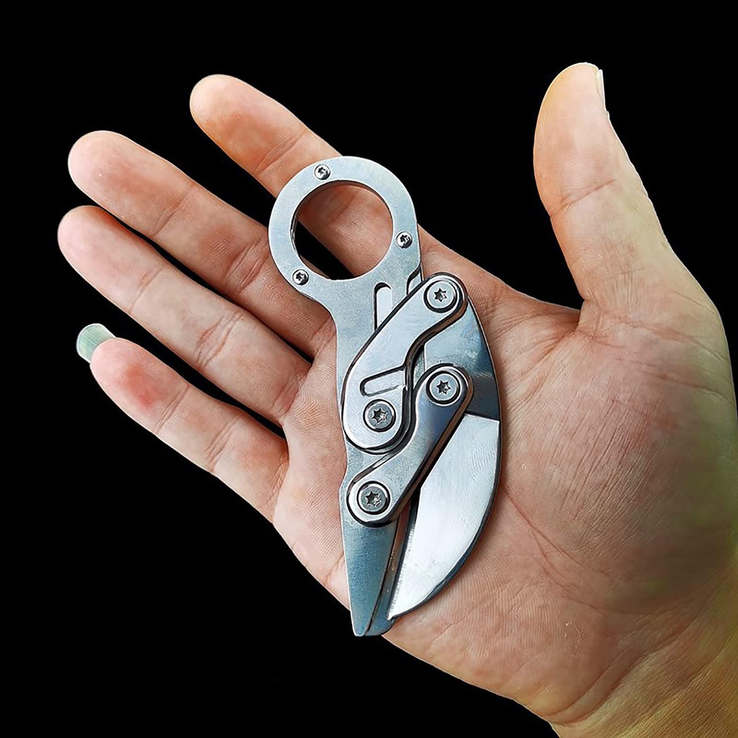 DAOCUTORK Karambit Knife, Stainless Steel Fixed Blade Knife and Mechanical claw knife for Hunting Camping and Field Survival (Stainless Steel Silver) : Sports & Outdoors