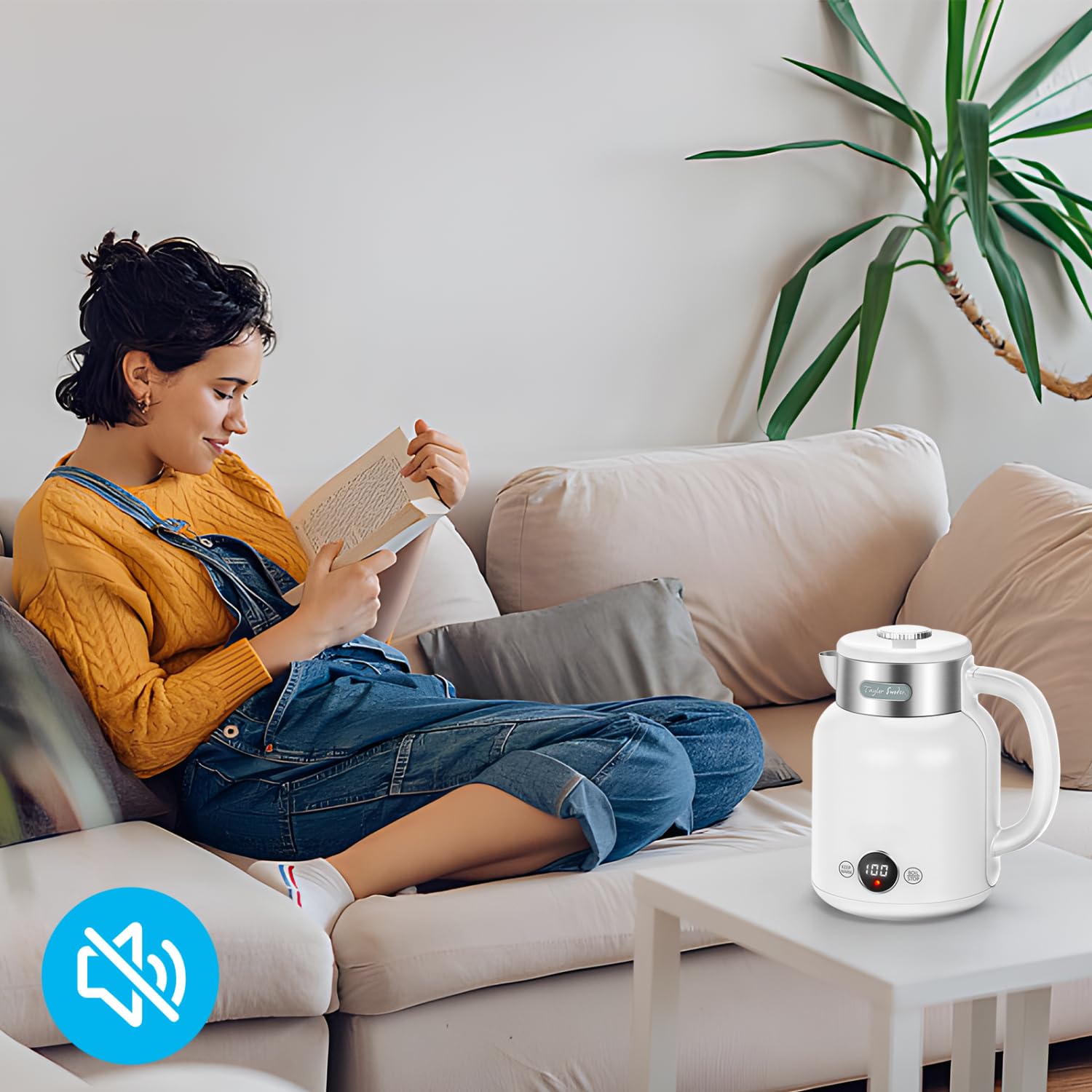 Taylor Swoden Zoey - Hervidor de Agua Retro de Toque Frío, 2200W 1.7L, Doble Pared de Acero Inoxidable, Ajuste de Temperatura, Pantalla LED con Temperatura en Tiempo Real, Mantener Caliente 1 hora(1)