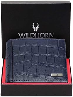 Rfid Protected Leather Wallet For Men, Blue