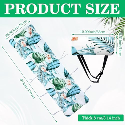Miniatura 3 de Wesiti Cojín para silla de salón de 67 x 21 pulgadas, cojín para tumbona, para exteriores, para muebles de exterior, antideslizante, grueso, floral,