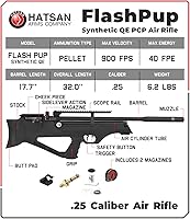 Vista 6 de Hatsan FlashPup - Rifle de aire sintético QE PCP, calibre .25