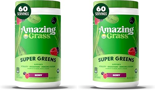Miniatura 27 de Amazing Grass Greens Blend Superfood - Polvo de vegetales con espirulina, clorella, raíz de remolacha, enzimas digestivas, prebióticos