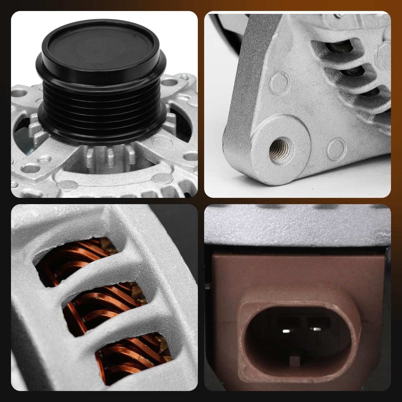 Alternator Compatible with Toyota Corolla Sedan 2014-2019 L4 1.8L - 125Amp 12V CW 6 Groove Pulley Replace# 27060-0T240 11776 104211-3300