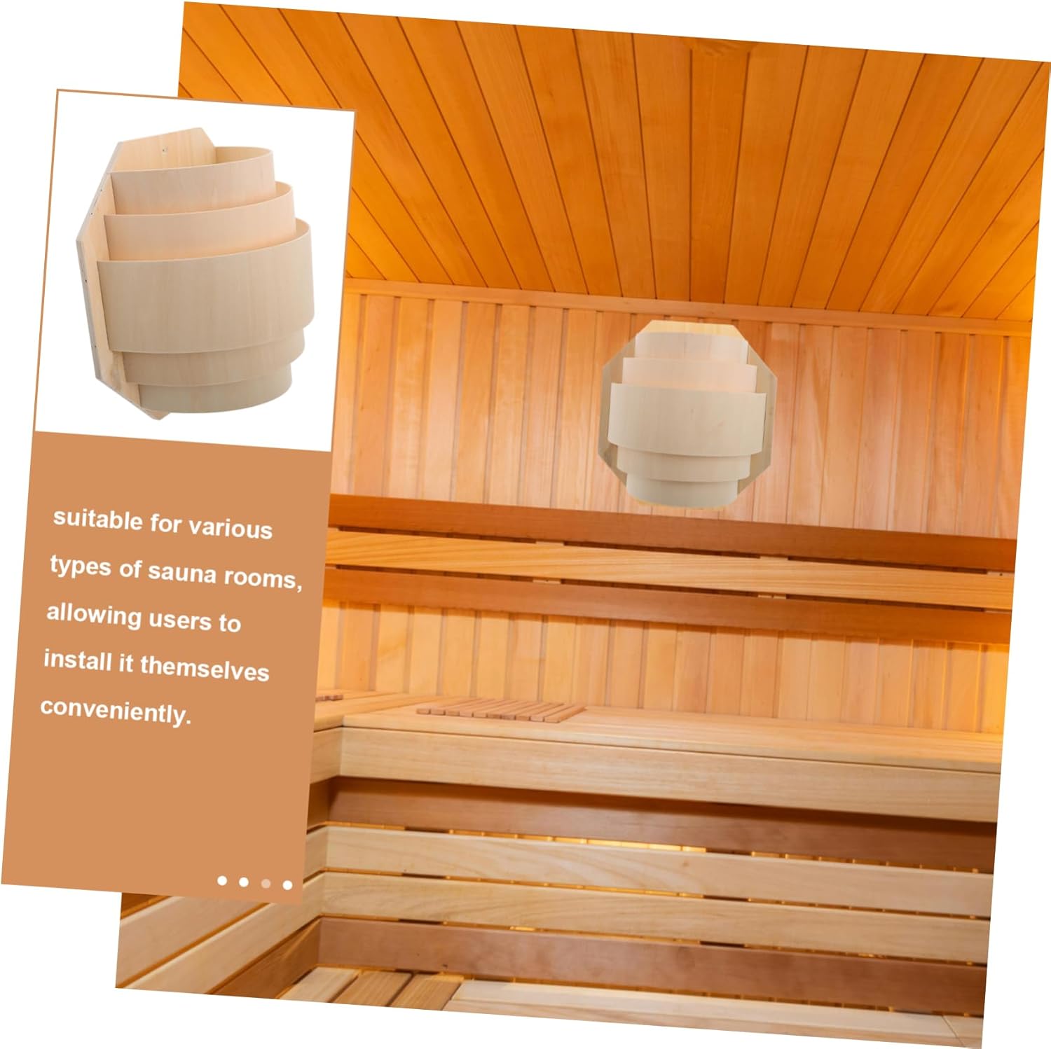 Luxshiny Sauna Lamp Shade Lightweight Wooden Guard for Home Sauna Rooms High Temperature Resistant Easy Installation Enhances Brightness Stylish Design for Steam Decor
