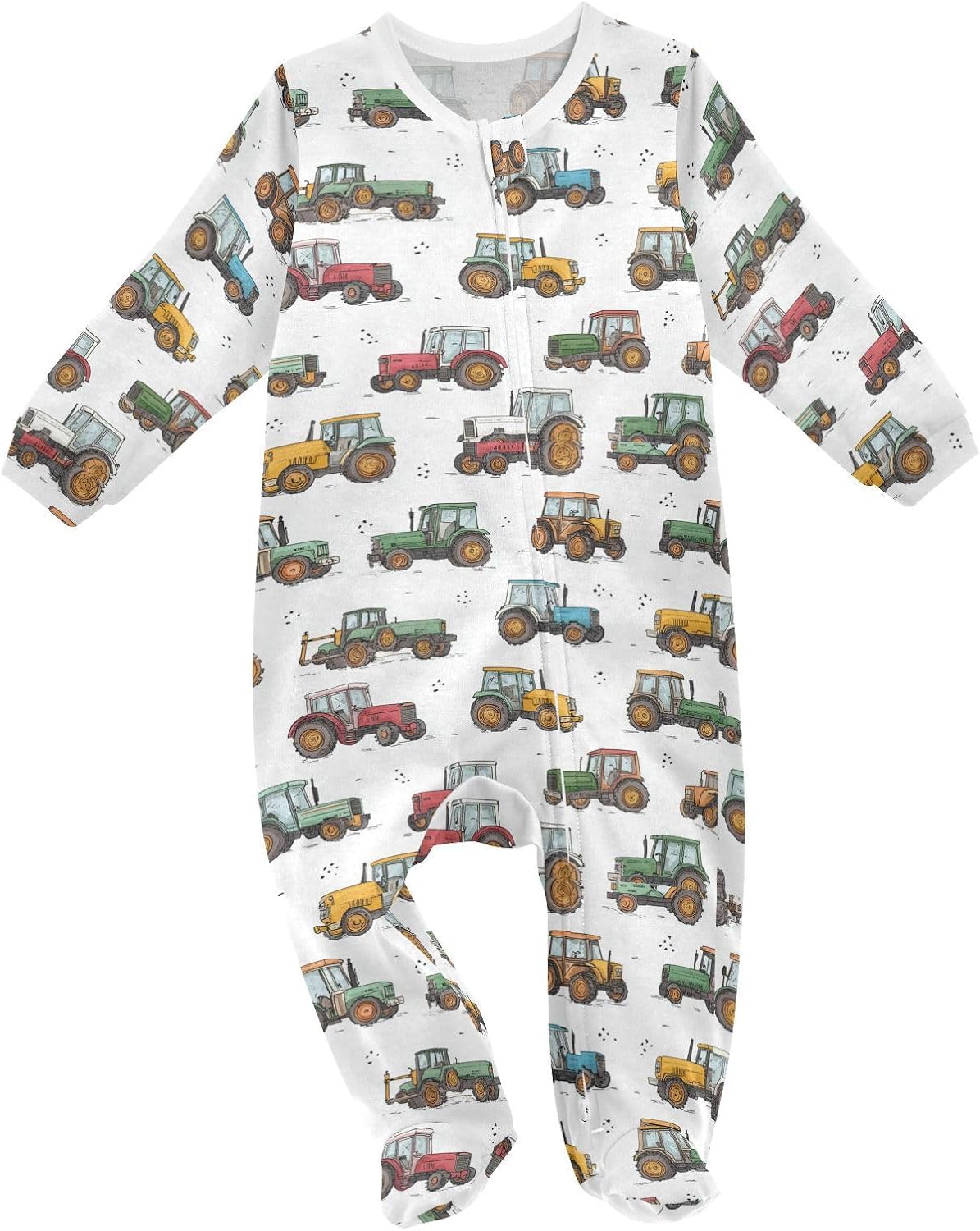 Caikeny Baby One-Piece Footies Bats Black White Newborn Rompers Pajamas Zip Front Pjs for Boys Girls