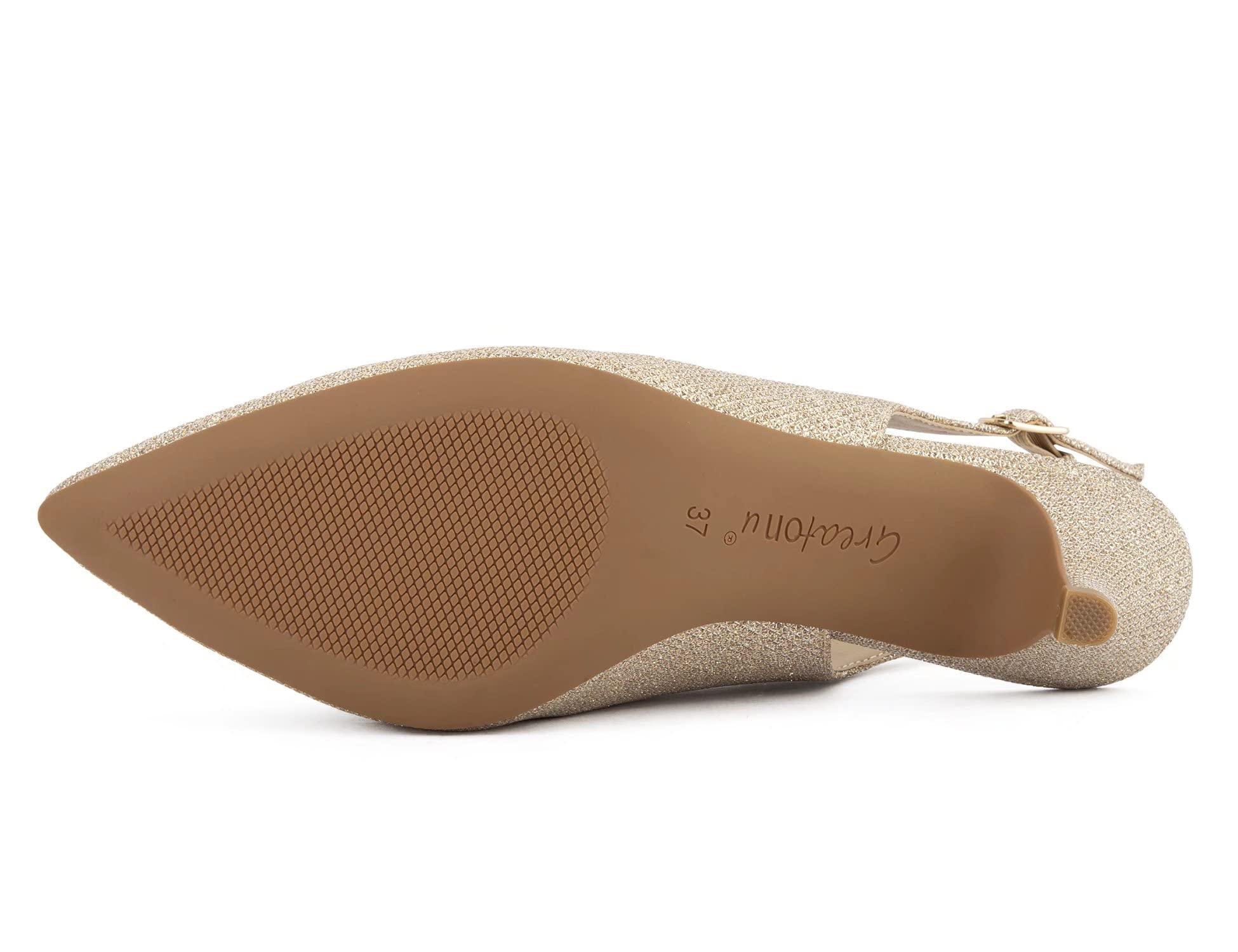 Greatonu Slingback Donna Scarpe Eleganti Decollete con Tacco Medio a Gattino e Punta