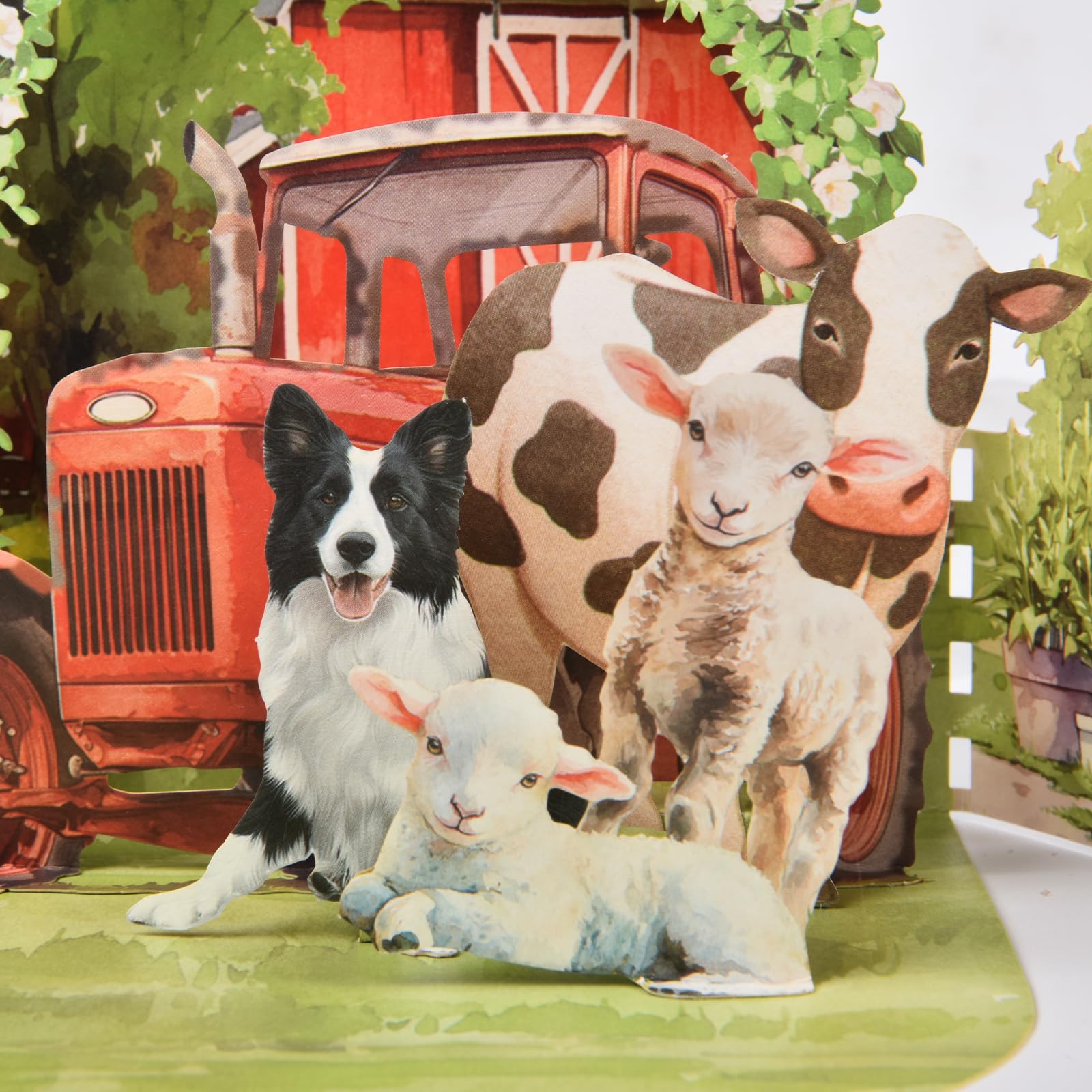 Joyvine 3D-Pop-Up-Grußkarte in T-Form, ausgehöhlte Papierschnitzerei, Ranch-Ranch, Tiere, geeignet für den Versand von Grußkarten an jeden zu besonderen Anlässen, mit Umschlag und leerem Etikett